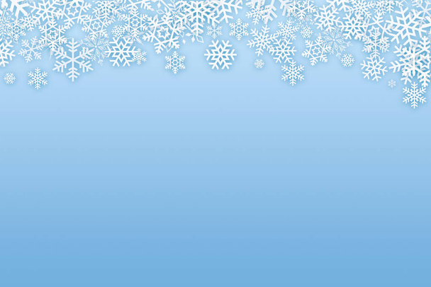 Blaue Weihnachten Winter Hintergrund mit Schneeflocken Dekorationen - Foto, Bild