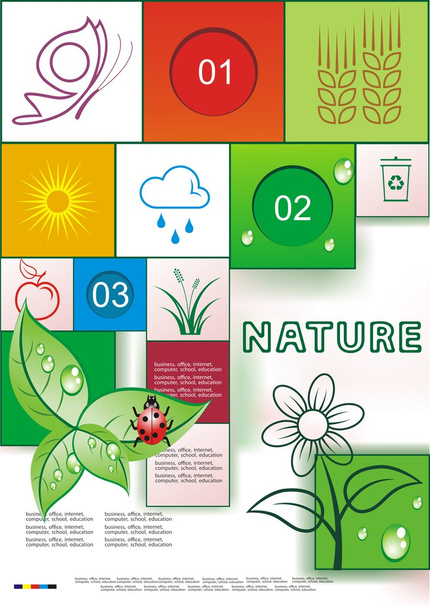 Vector Green speech bubble and ecological symbols - Vector, Image