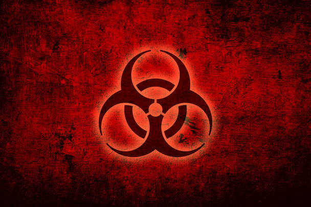 感染性バイオハザードの背景。ウイルスの危険性、パンデミック、健康リスクの概念図. - 写真・画像