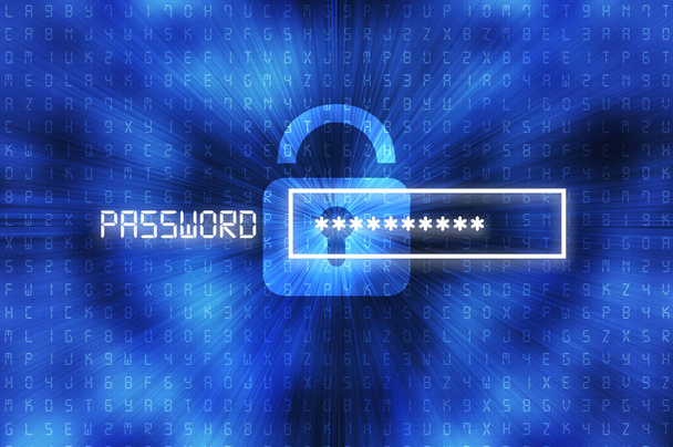 Koncepce kybernetické bezpečnosti pozadí: vstupní heslo - Fotografie, Obrázek