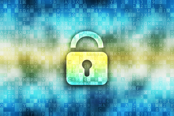 Cybersecurity concept achtergrond met hangslot - Foto, afbeelding