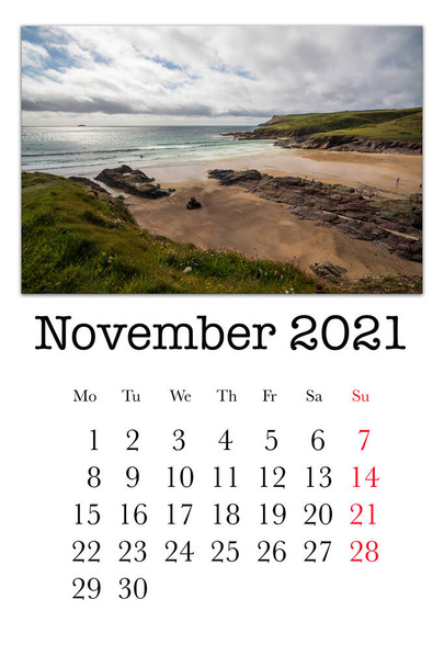 Naptár kártya erre a hónapra 2021 november - Fotó, kép