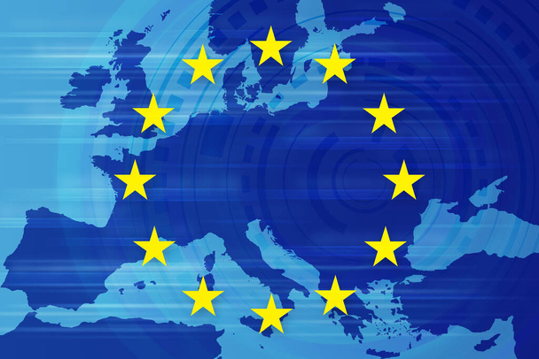 Euroopan unionin lippujen tausta - Valokuva, kuva