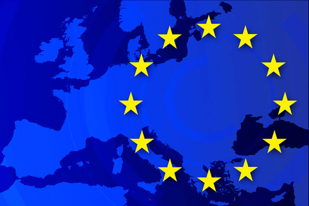Kontekst bandery Unii Europejskiej - Zdjęcie, obraz