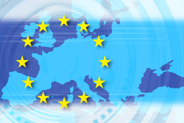 Euroopan unionin lippujen tausta - Valokuva, kuva