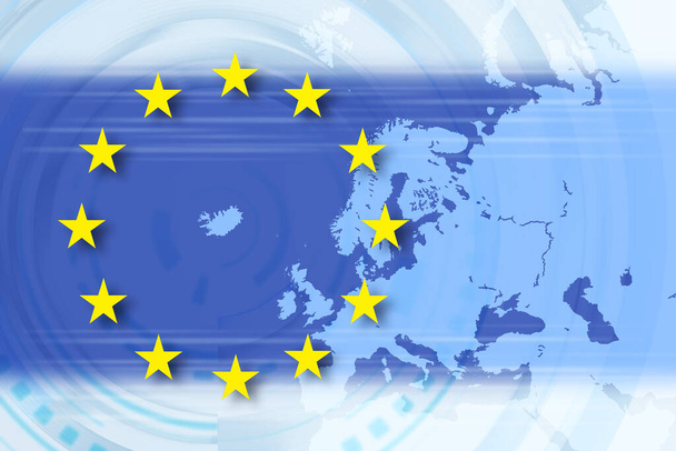 European Union flag background - Photo, Image