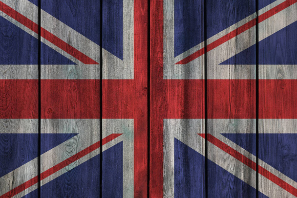 Флаг Великобритании на деревянном фоне - Фото, изображение