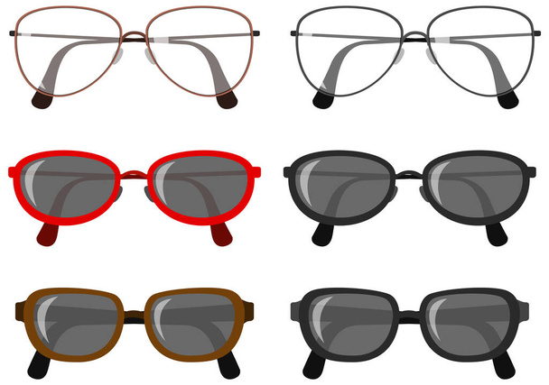 Conjunto de óculos ilustração
 - Vetor, Imagem