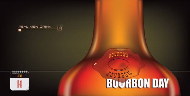 Post card for event june day Bourbon Day - Vektör, Görsel