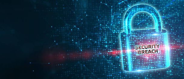 Кібербезпека Концепція захисту даних бізнес-захисту конфіденційності. Порушення безпеки  - Фото, зображення
