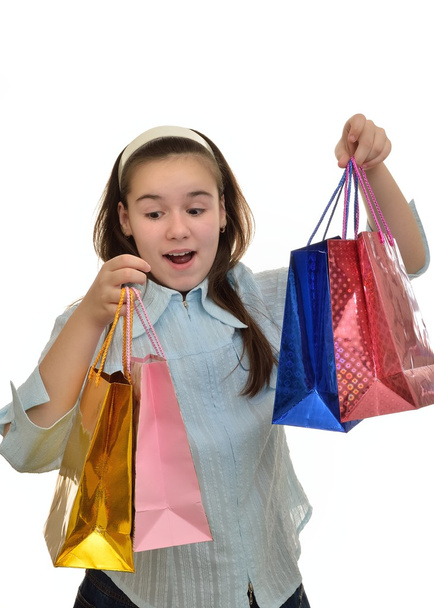 Teen girl enjoys shopping - Фото, зображення