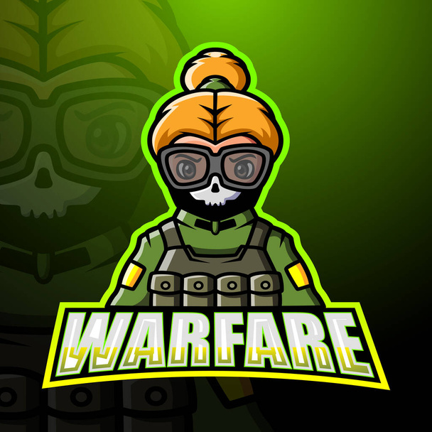 Vector illustration of Warfare mascot esport logo design - Vector, Image