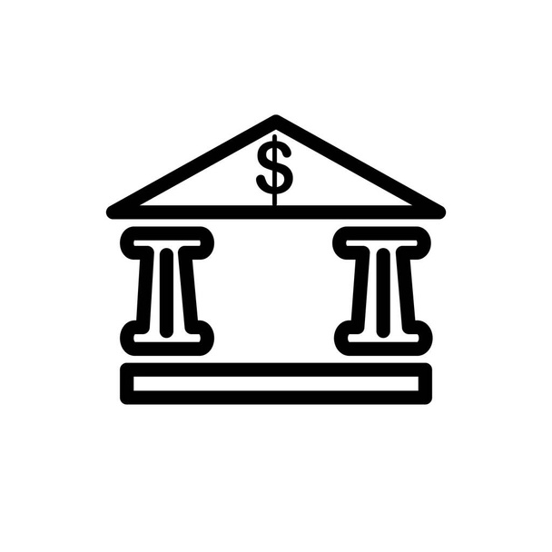 Ilustración Gráfico vectorial del icono del edificio bancario. Ajuste para la inversión, el pago, financiero, el comercio etc.
. - Vector, Imagen