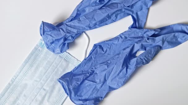 biohazard waste used ppe gloves mask goggles set 3 - Felvétel, videó