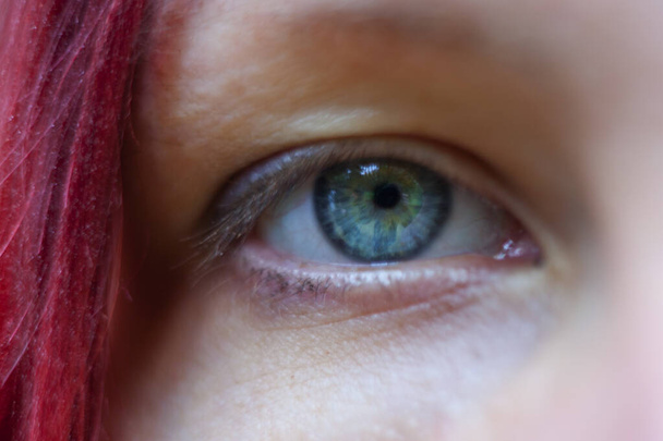 primo piano dell'occhio blu umano - Foto, immagini