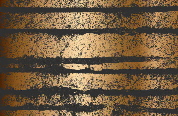 Zmatená překrytá textura ze zlatě zrezivělého oloupaného kovu. grunge pozadí. abstraktní vektorová ilustrace půltónu - Vektor, obrázek