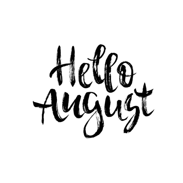 Ciao agosto vettoriale pennello lettering - Vettoriali, immagini