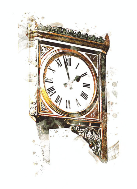 Eski antika klasik saatlerin eski kağıt arka plandaki tuşları. - Fotoğraf, Görsel