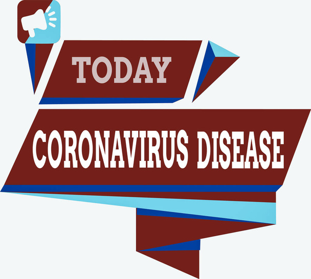 Signo de texto que muestra la enfermedad por Coronavirus. Foto conceptual definida como enfermedad causada por un nuevo virus SARSCoV2 Cuadrangular Forma Abstracta Formación Esquema Gráfico Horizontal Megáfono
. - Foto, Imagen