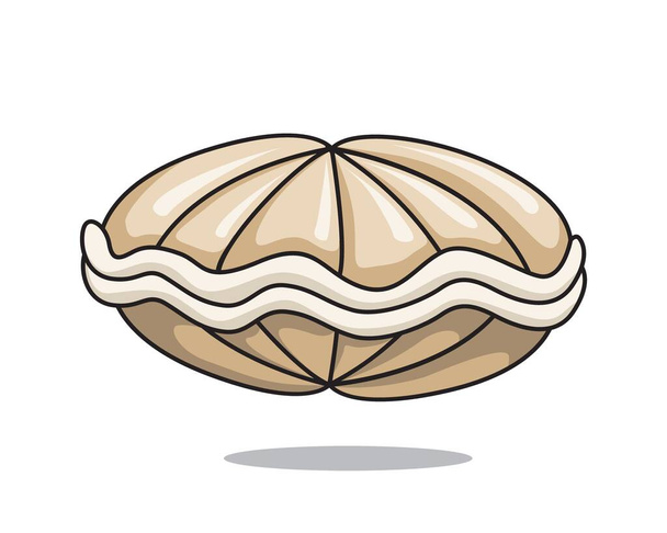 Oyster Cartoon Carino Vongole Illustrazione molluschi - Vettoriali, immagini