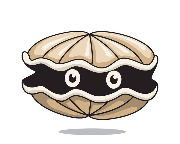 Oyster Cartoon Nascondere Vongole Illustrazione Crostacei - Vettoriali, immagini