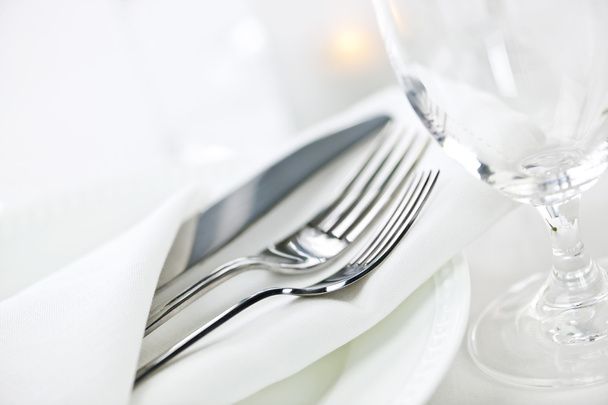 Table setting for fine dining - Fotoğraf, Görsel
