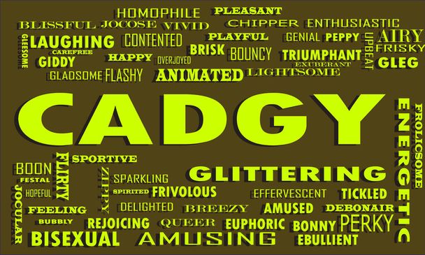 Cadgy Word reflect people love relation presented with similar type of text on educational abstract clouds. - Vector, Image