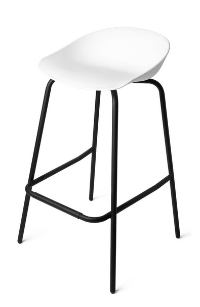 High plastic bar stool isolated on white - Foto, afbeelding