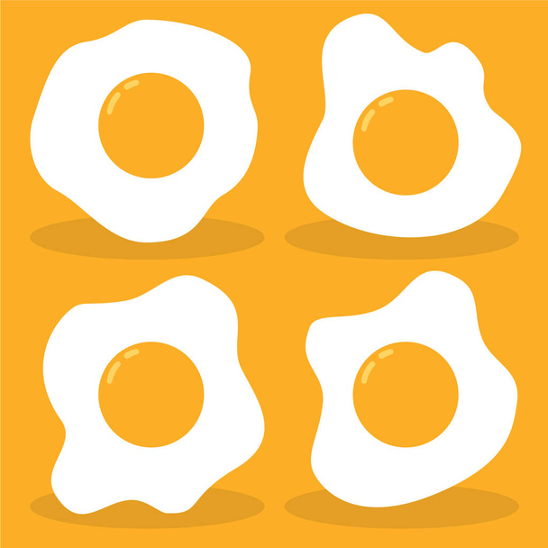 различные формы вкусные жареные яйца векторный дизайн, может быть использован для изготовления плаката - Вектор,изображение