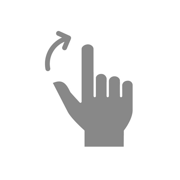 Two fingers flick right grey icon. Touch screen hand gesture symbol - Vector, Image