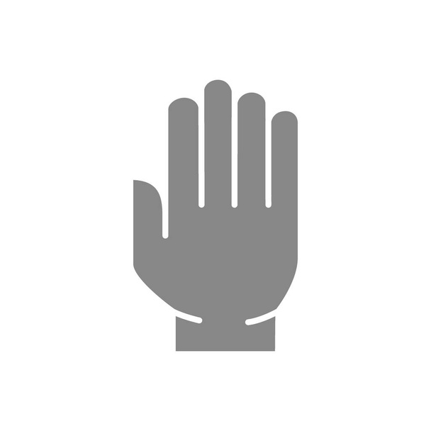 Icono gris mano humana. Higiene, símbolo de protección humana
 - Vector, Imagen