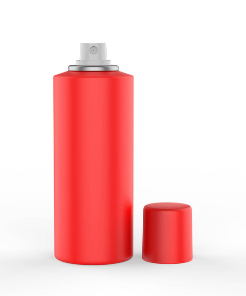 Blank aluminum deodorant spray can for branding and mock up. 3d render illustration. - Photo, Image