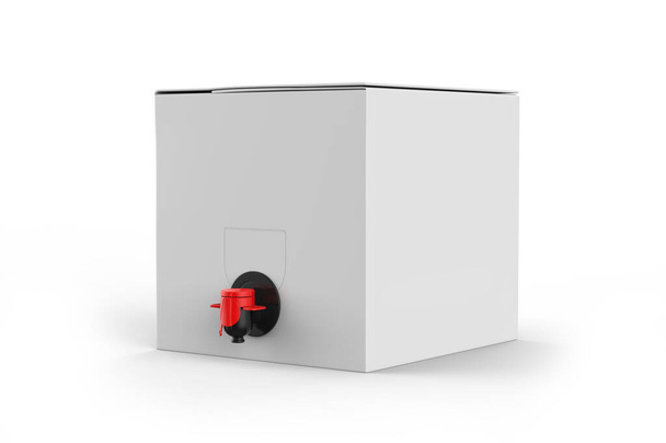 Dispensador de vino de caja dura de papel en blanco con un toque para la marca. ilustración de renderizado 3d. - Foto, imagen