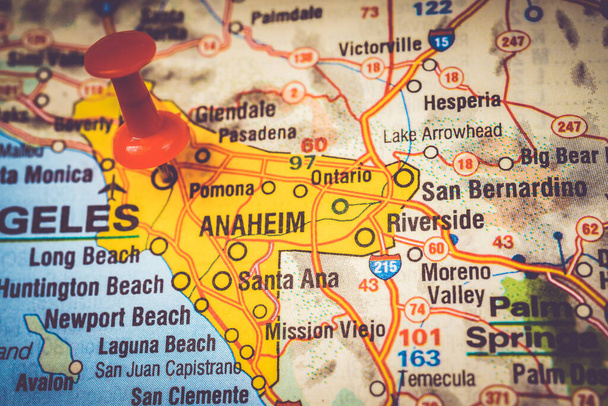 Anaheim on USA map background - Photo, Image