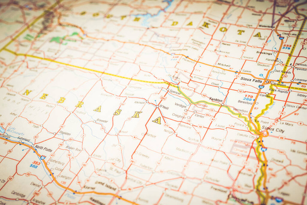 Nebraskan osavaltio kartalla
 - Valokuva, kuva
