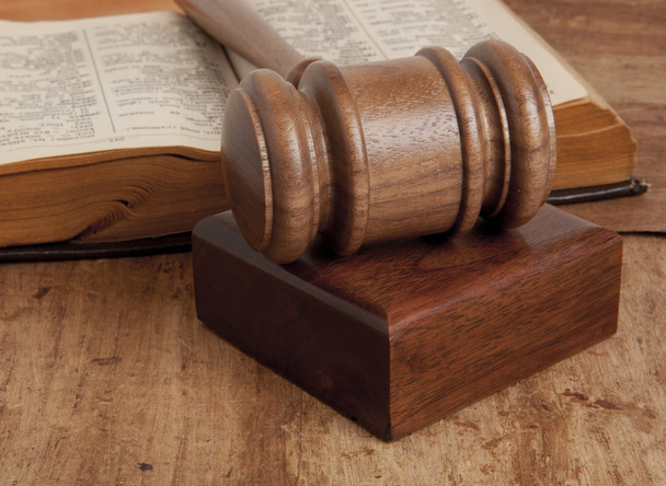 Wooden gavel and books - Photo, Image