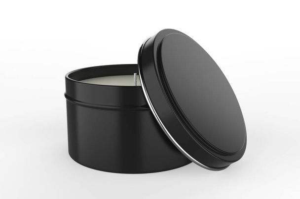 Blank Travel Tin Candle For Branding And Mock up, 3d render illustration. - Photo, Image