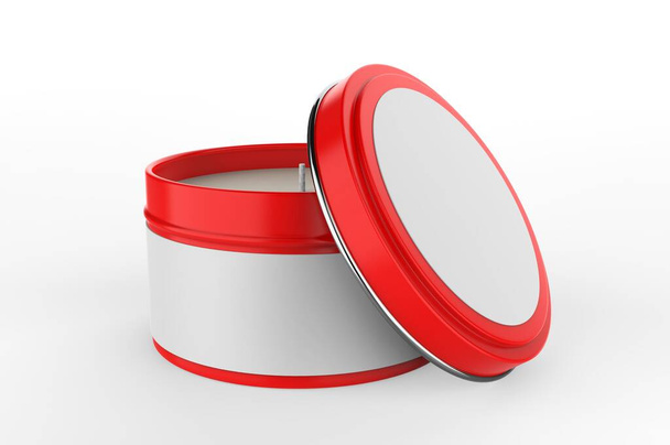 Blank Travel Tin Candle For Branding And Mock up, 3d render illustration. - Foto, imagen