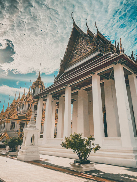 Loha Prasat temple in Bangkok old town in Thailand - Photo, Image