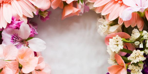 Beautiful pink and white flowers in water - Photo, Image