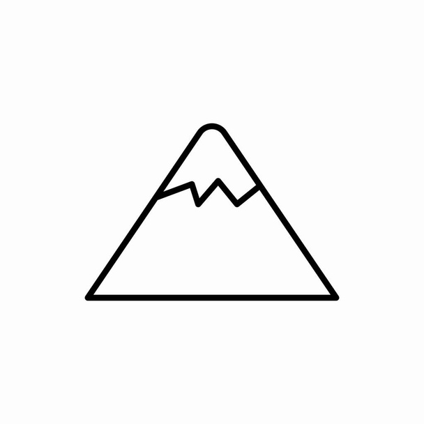 Zarys ikony górskiej.Ilustracja wektora górskiego. Symbol sieci i telefonu komórkowego - Wektor, obraz