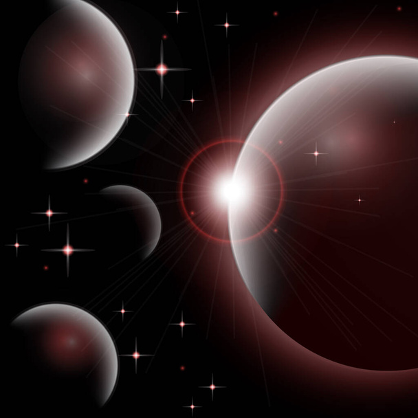Galaxy background Universo com planetas e estrelas brilhantes. ilustração vetor abstrato cósmico para o seu projeto
. - Vetor, Imagem
