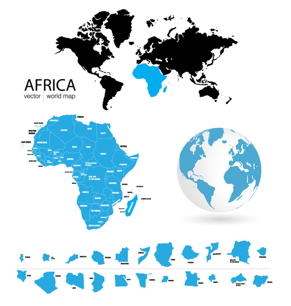 Карта Африки
. - Вектор,изображение