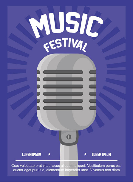 φεστιβάλ μουσικής αφίσας, μουσική δημιουργική πρόσκληση - Διάνυσμα, εικόνα