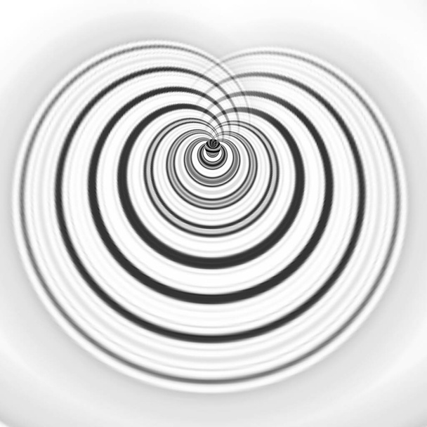 монохроматическое абстрактное искусство в оттенках серого сложного футуристического геометрического концентрического рисунка - Фото, изображение