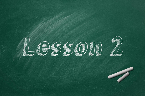 Letras Lección 2 en pizarra verde. Parte 2 de 10
 - Foto, Imagen