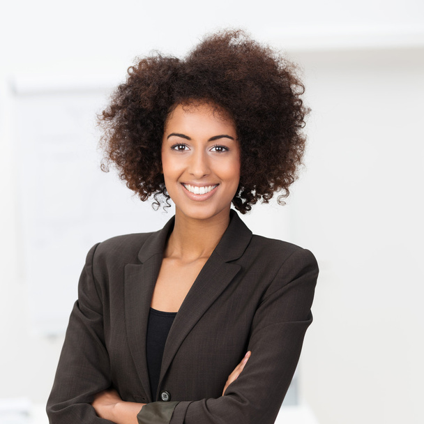 Vivacious African American businesswoman - Zdjęcie, obraz