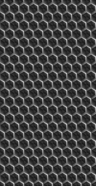 Hexagon structure Dark geometric Abstract technology background - Photo, Image