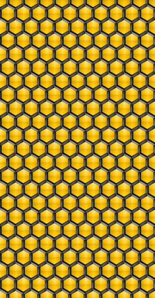 Kleurrijke Hexagon structuur Donkere geometrische abstracte technologie achtergrond - Foto, afbeelding