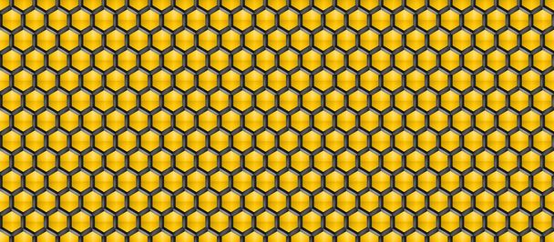 Colorful Hexagon structure Dark geometric Abstract technology background - Photo, Image
